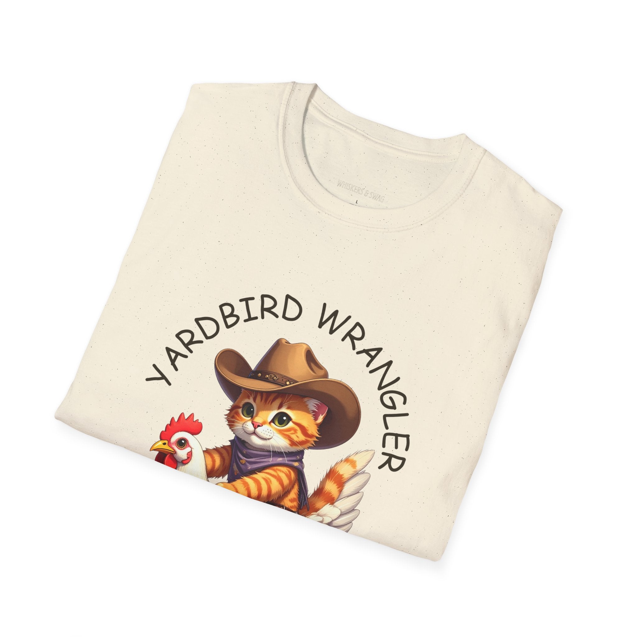 Chicken Wrangler T-Shirt — Cute Cowboy Cat Riding Chicken Graphic Tee
