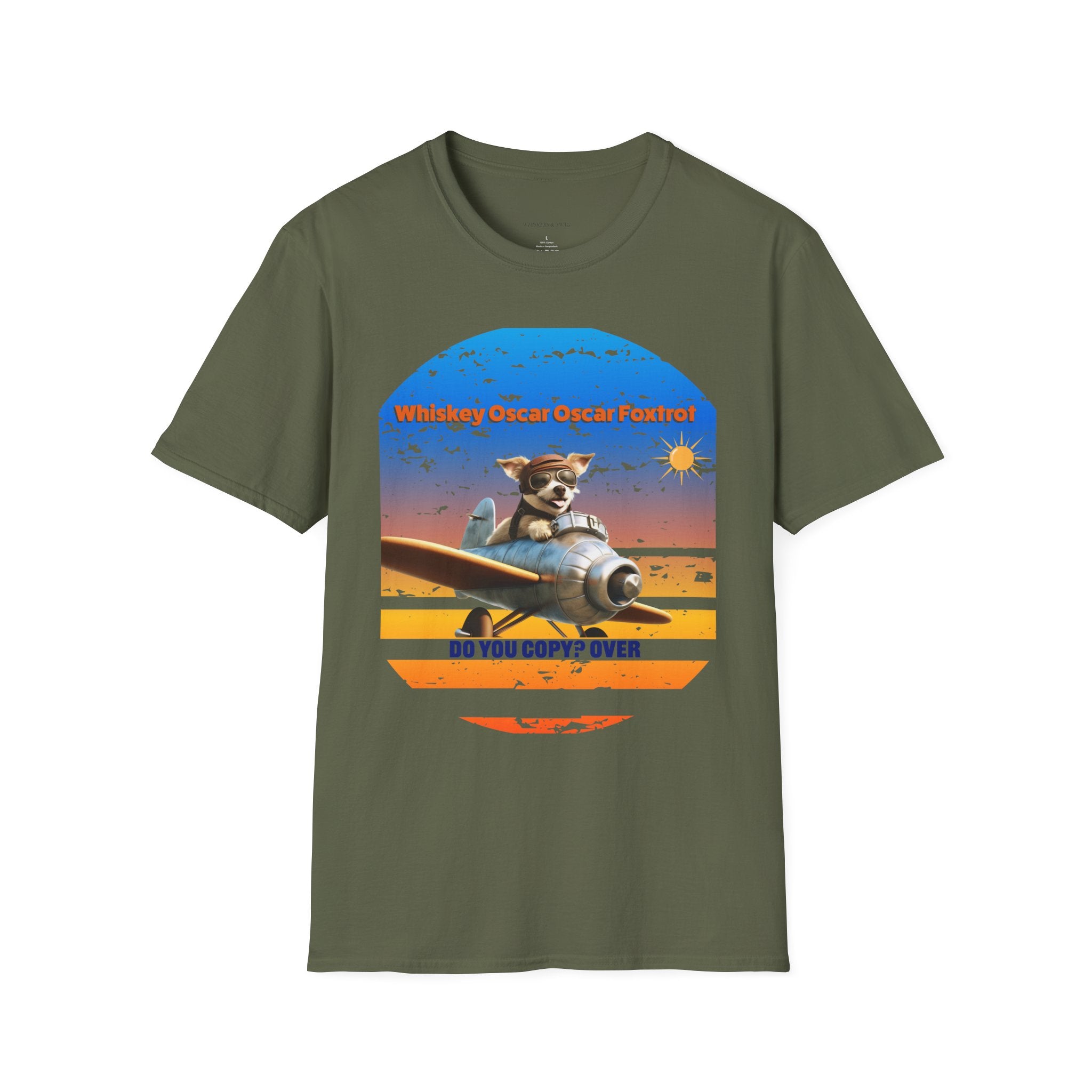 Retro Pilot Dog T-Shirt, Vintage Airplane Tee