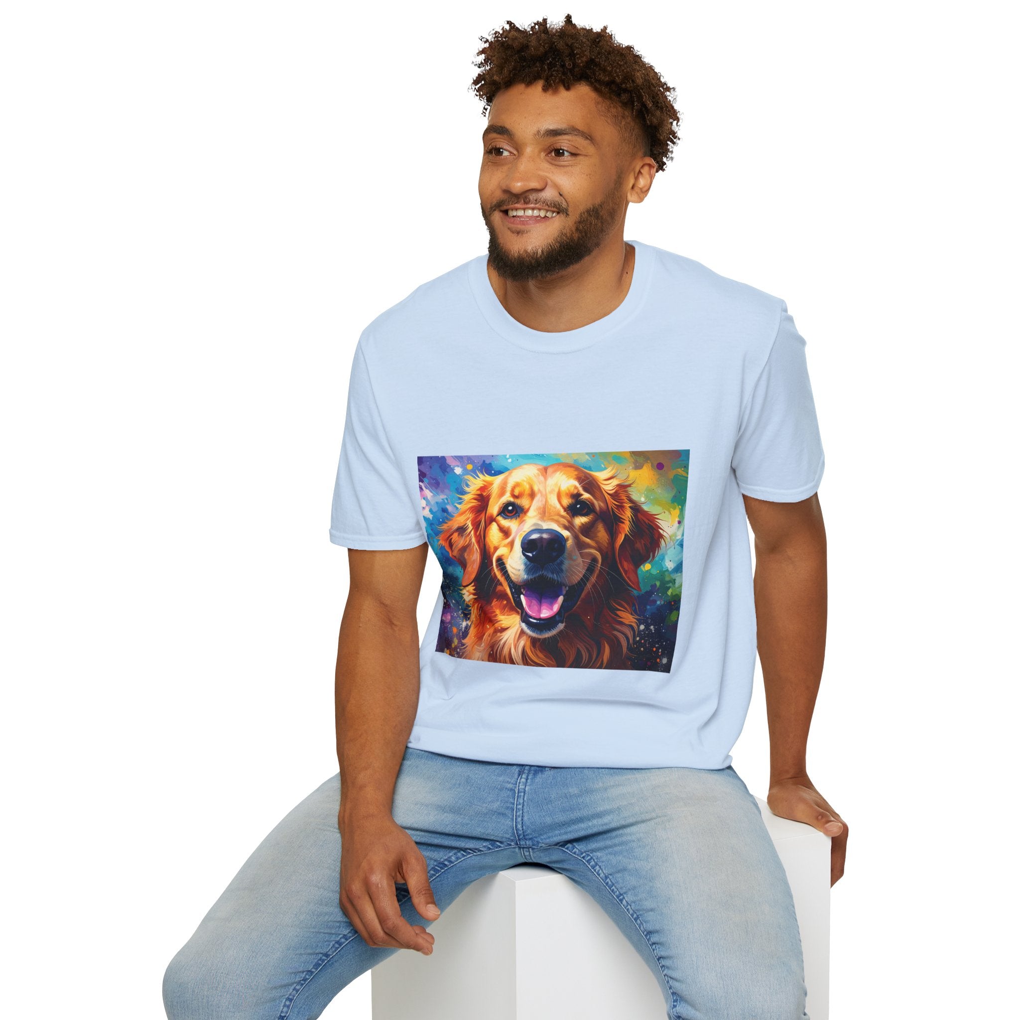 Golden Retriever Pop Art T-Shirt — Colorful Happy Dog Tee