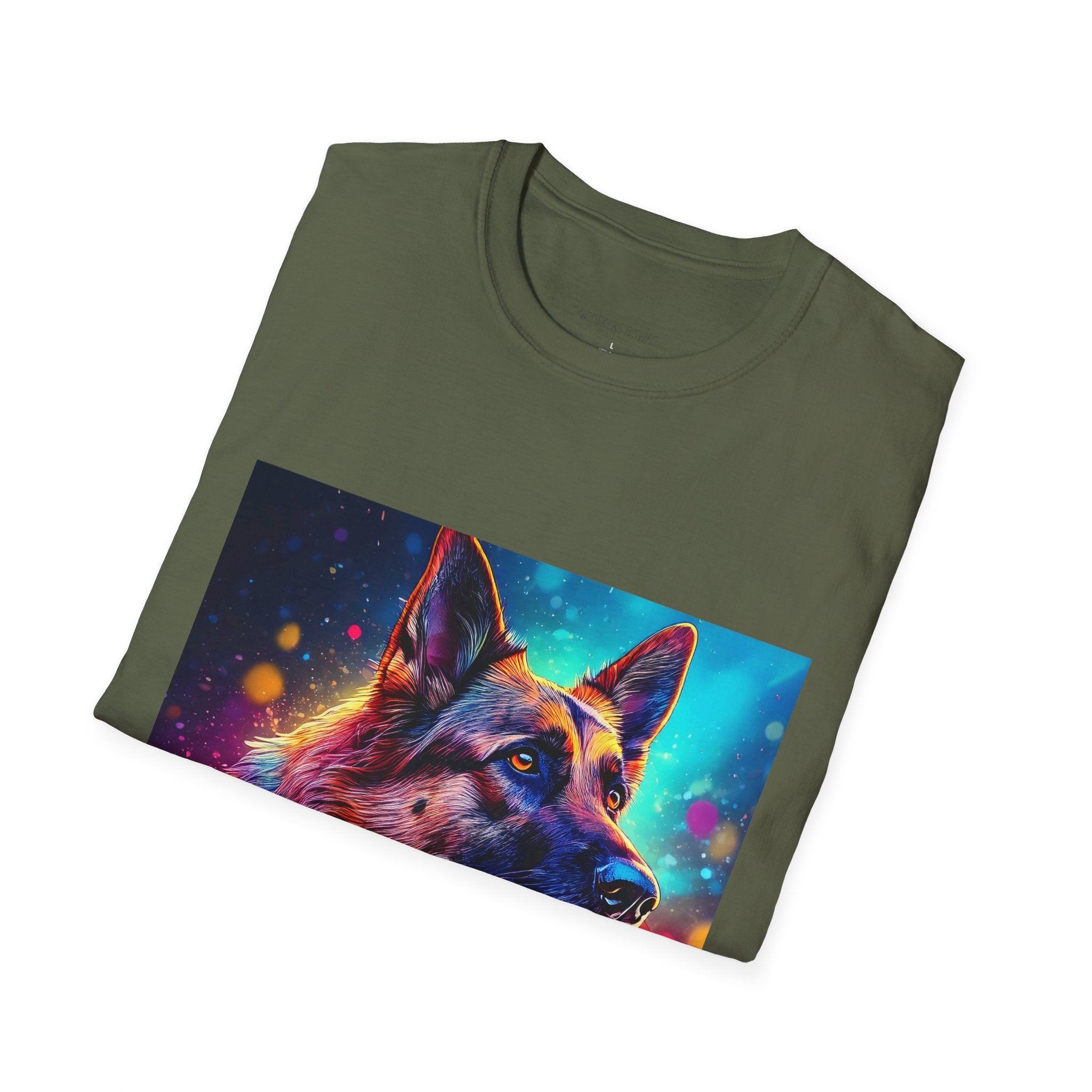 Neon German Shepherd T-Shirt — Colorful Pop Art Dog Tee