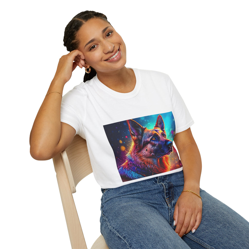 Neon German Shepherd T-Shirt — Colorful Pop Art Dog Tee