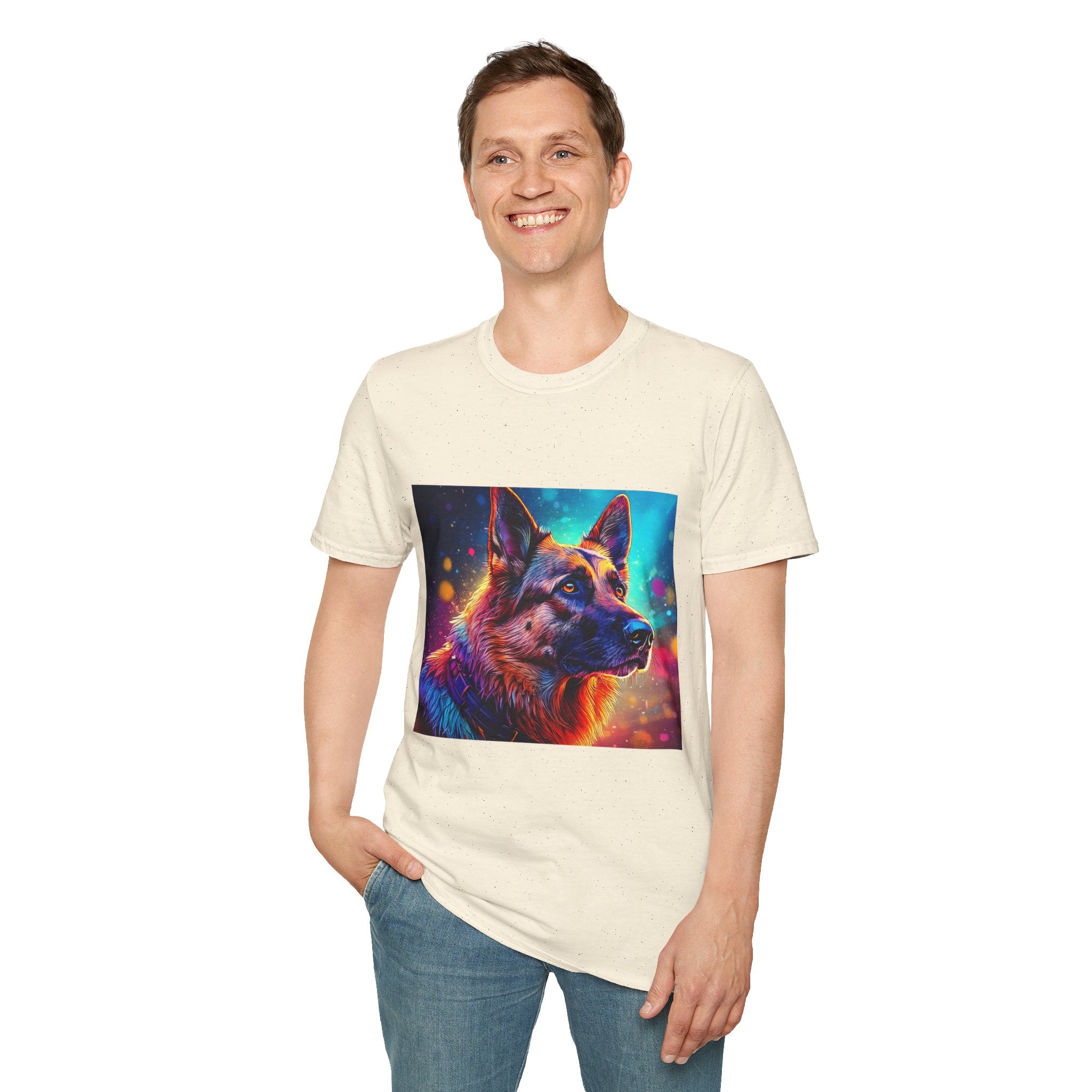 Neon German Shepherd T-Shirt — Colorful Pop Art Dog Tee