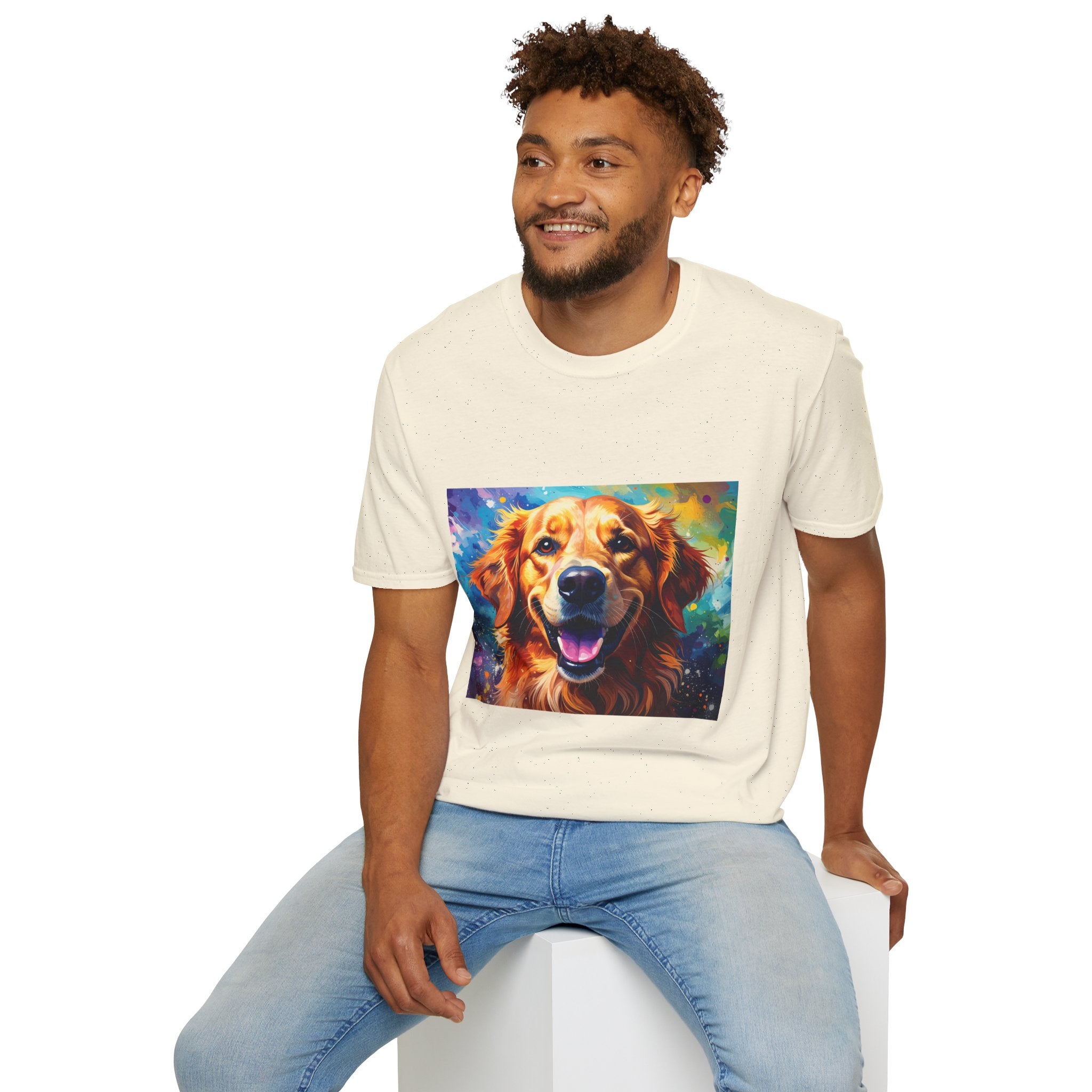 Golden Retriever Pop Art T-Shirt — Colorful Happy Dog Tee