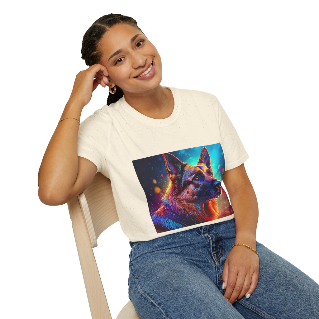 Neon German Shepherd T-Shirt — Colorful Pop Art Dog Tee
