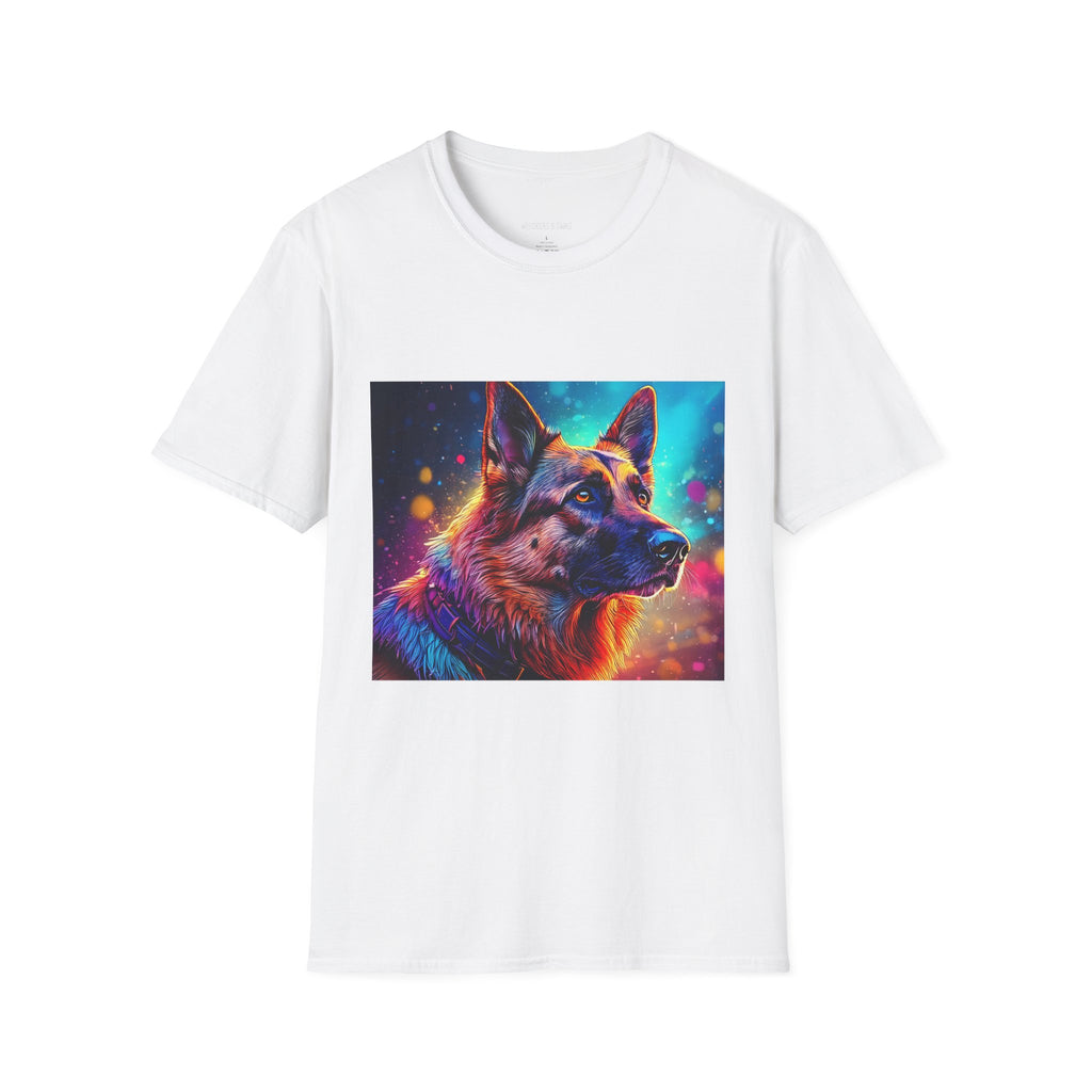 Neon German Shepherd T-Shirt — Colorful Pop Art Dog Tee