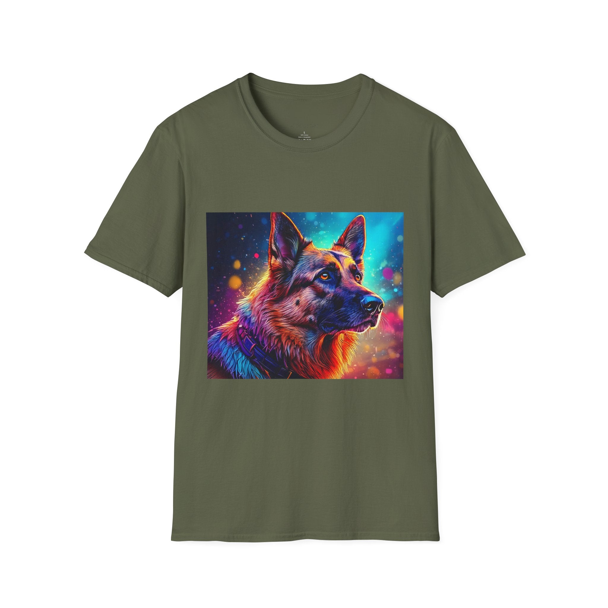 Neon German Shepherd T-Shirt — Colorful Pop Art Dog Tee