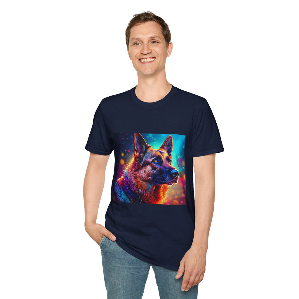 Neon German Shepherd T-Shirt — Colorful Pop Art Dog Tee