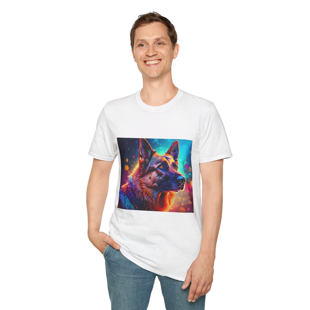 Neon German Shepherd T-Shirt — Colorful Pop Art Dog Tee