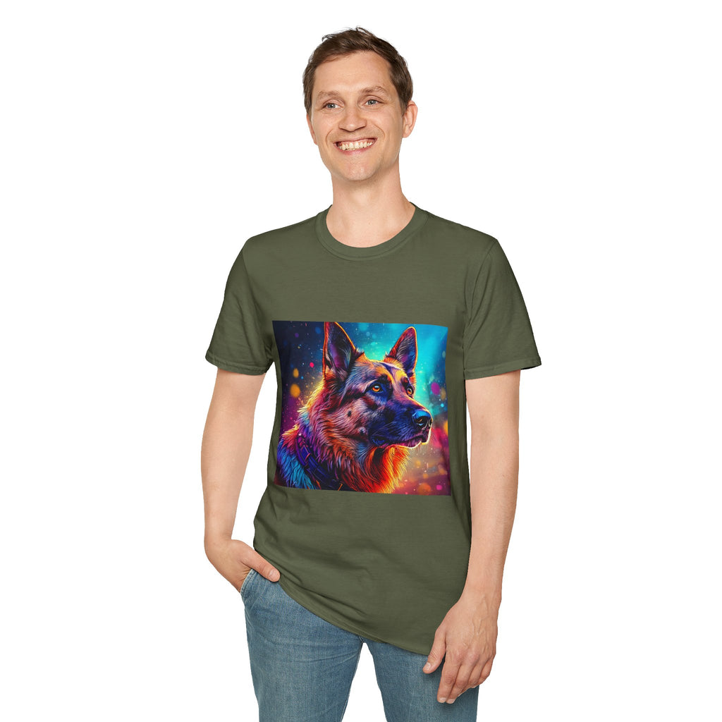 Neon German Shepherd T-Shirt — Colorful Pop Art Dog Tee