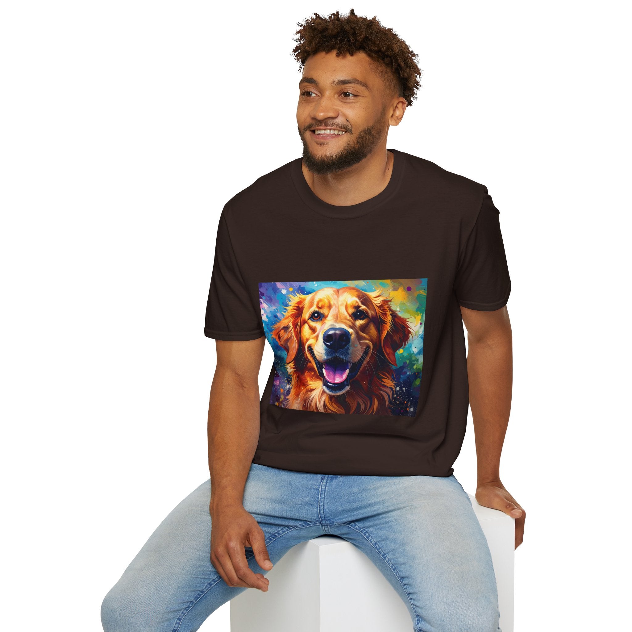 Golden Retriever Pop Art T-Shirt — Colorful Happy Dog Tee