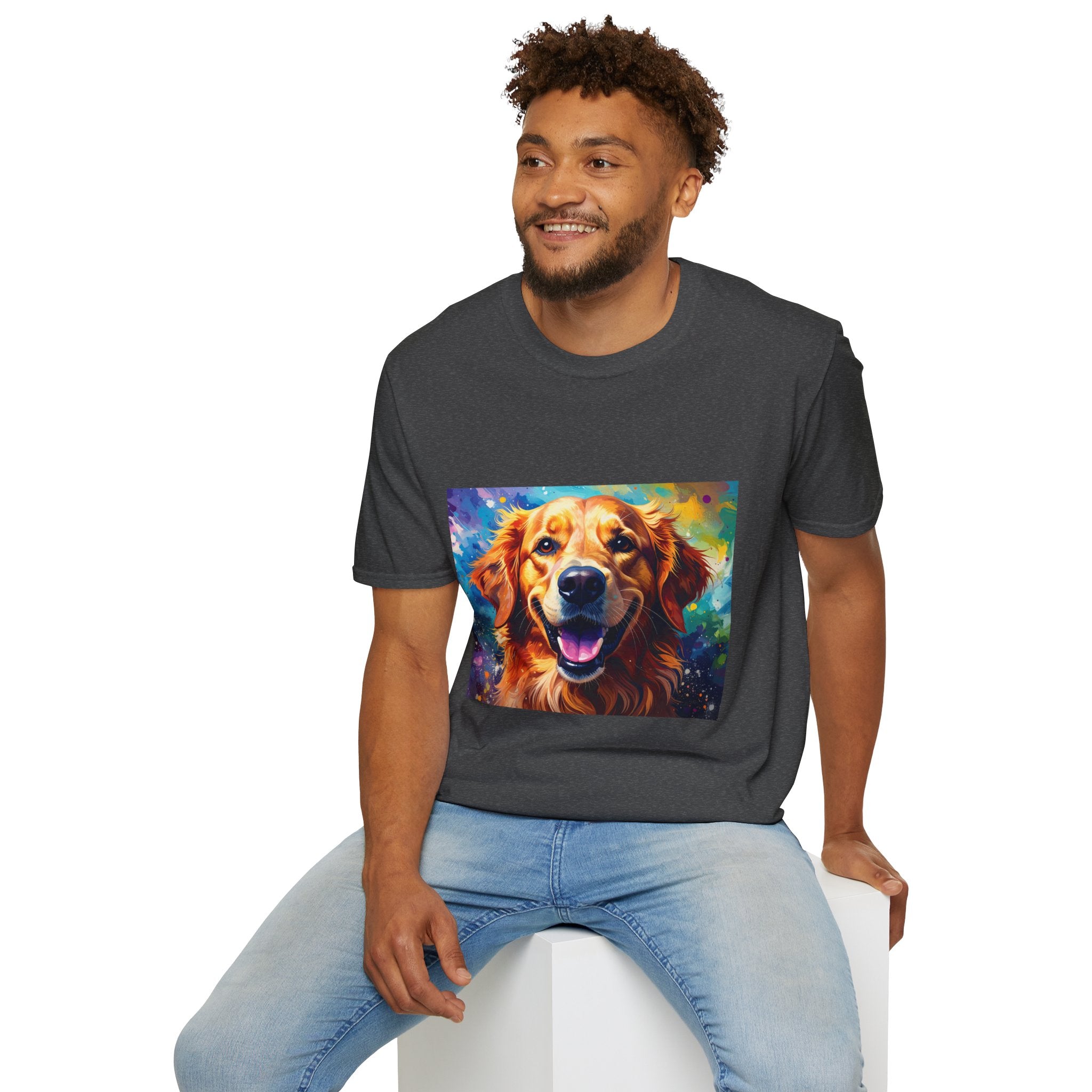 Golden Retriever Pop Art T-Shirt — Colorful Happy Dog Tee