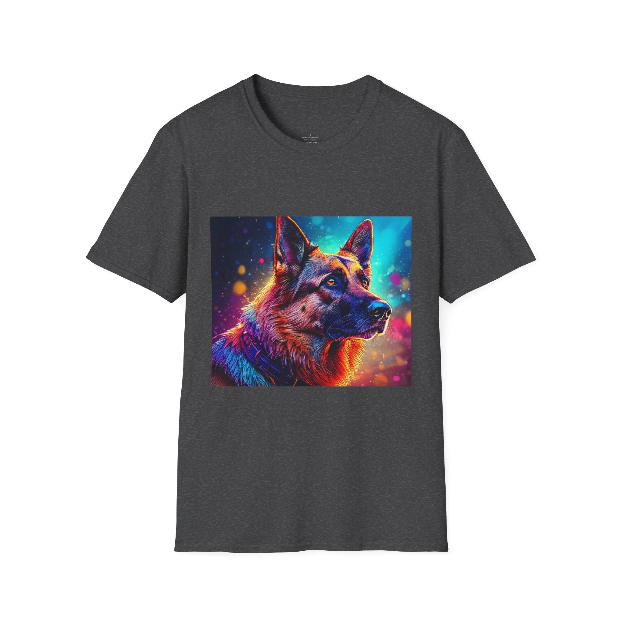 Neon German Shepherd T-Shirt — Colorful Pop Art Dog Tee