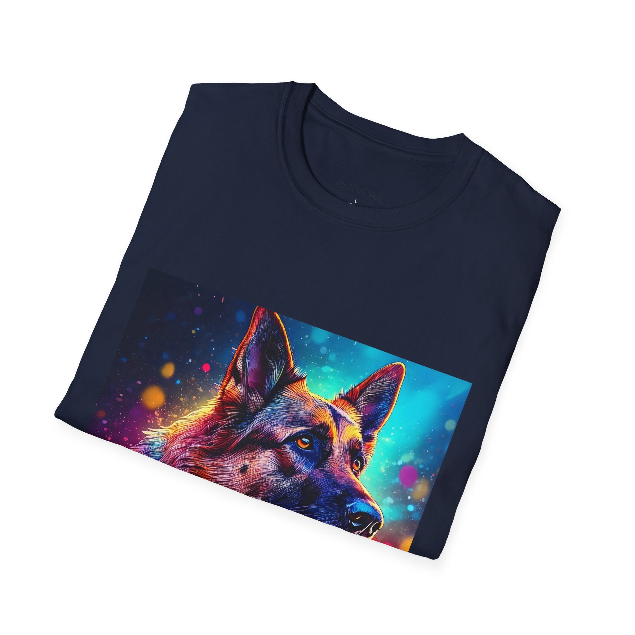 Neon German Shepherd T-Shirt — Colorful Pop Art Dog Tee