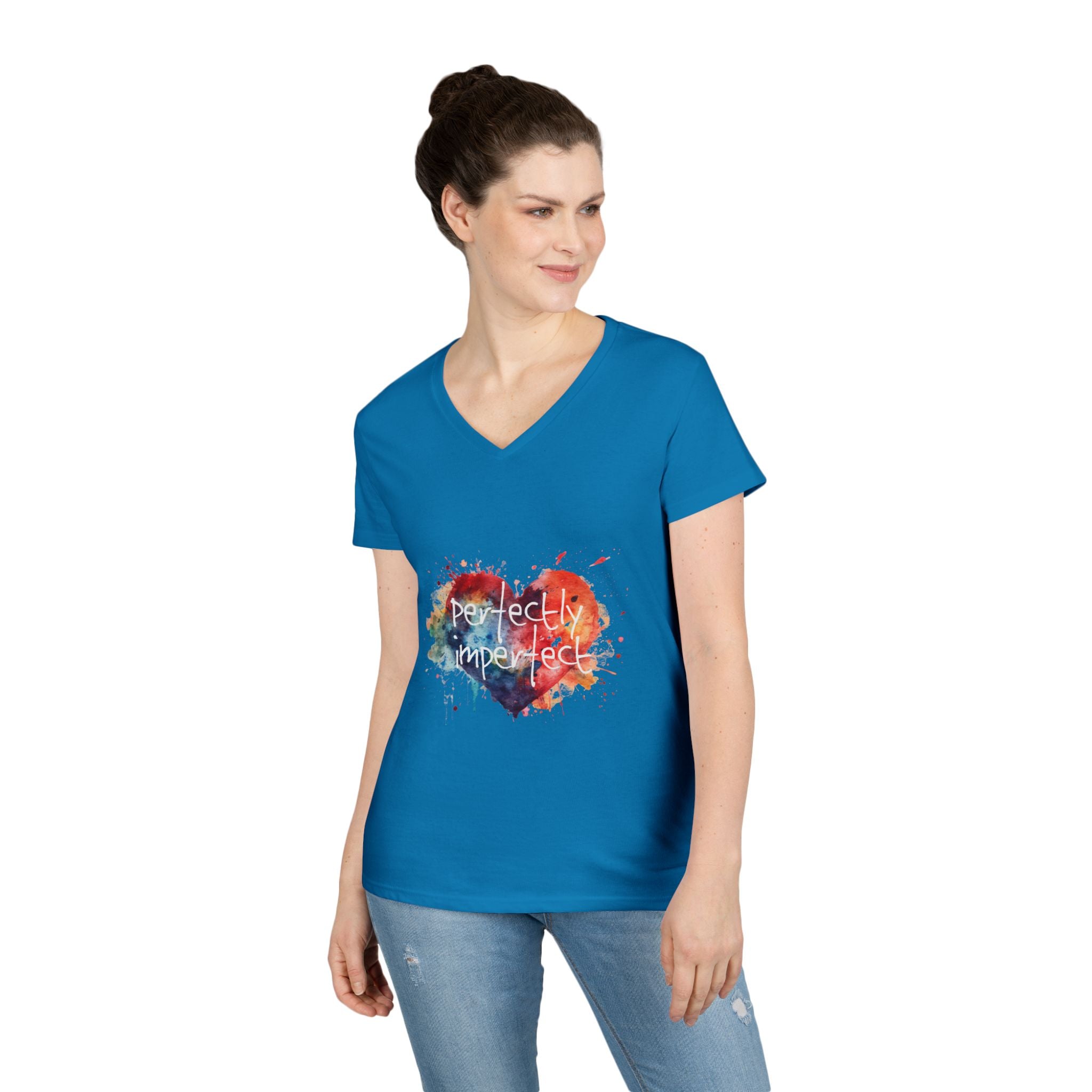 Perfectly Imperfect Heart V-Neck Tee
