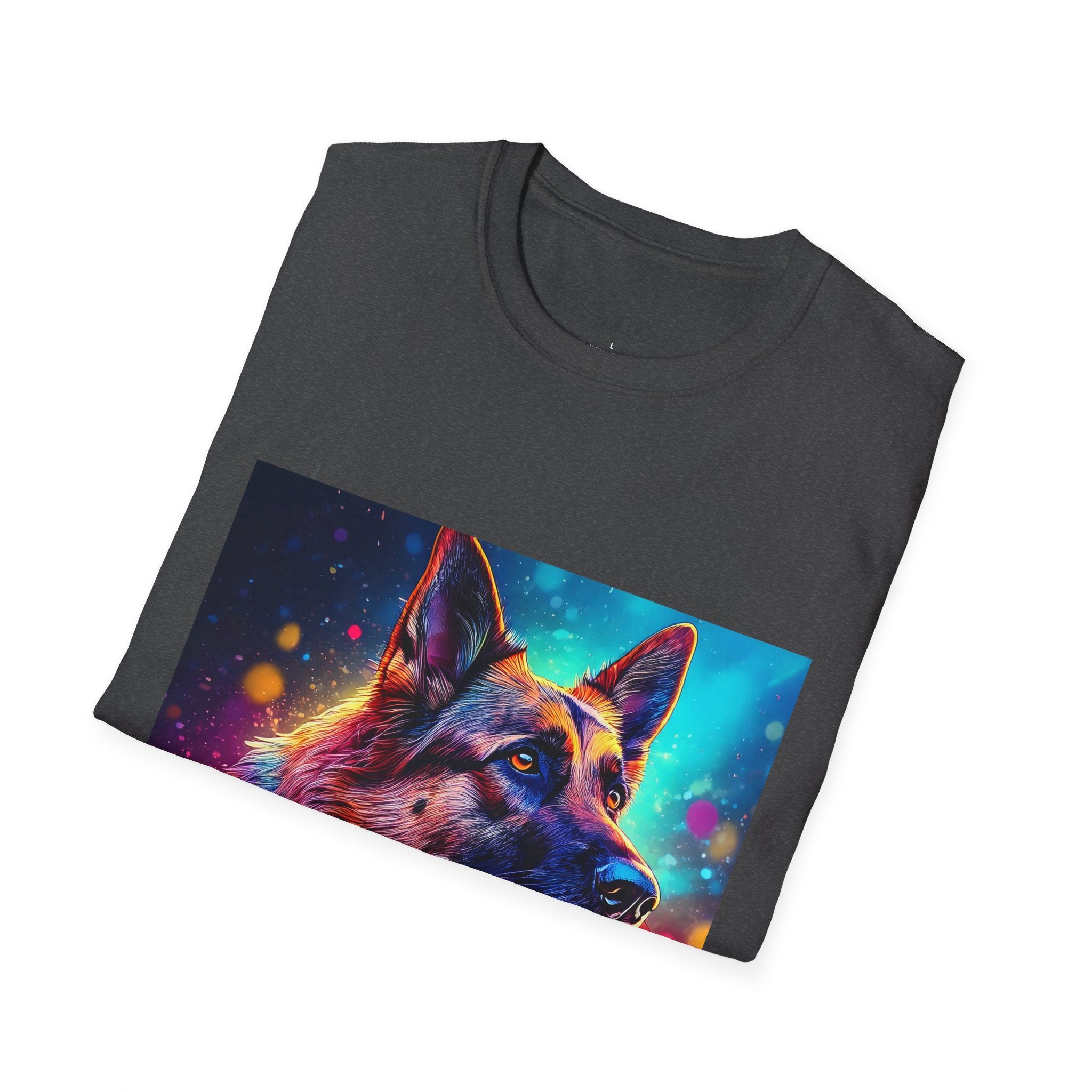 Neon German Shepherd T-Shirt — Colorful Pop Art Dog Tee
