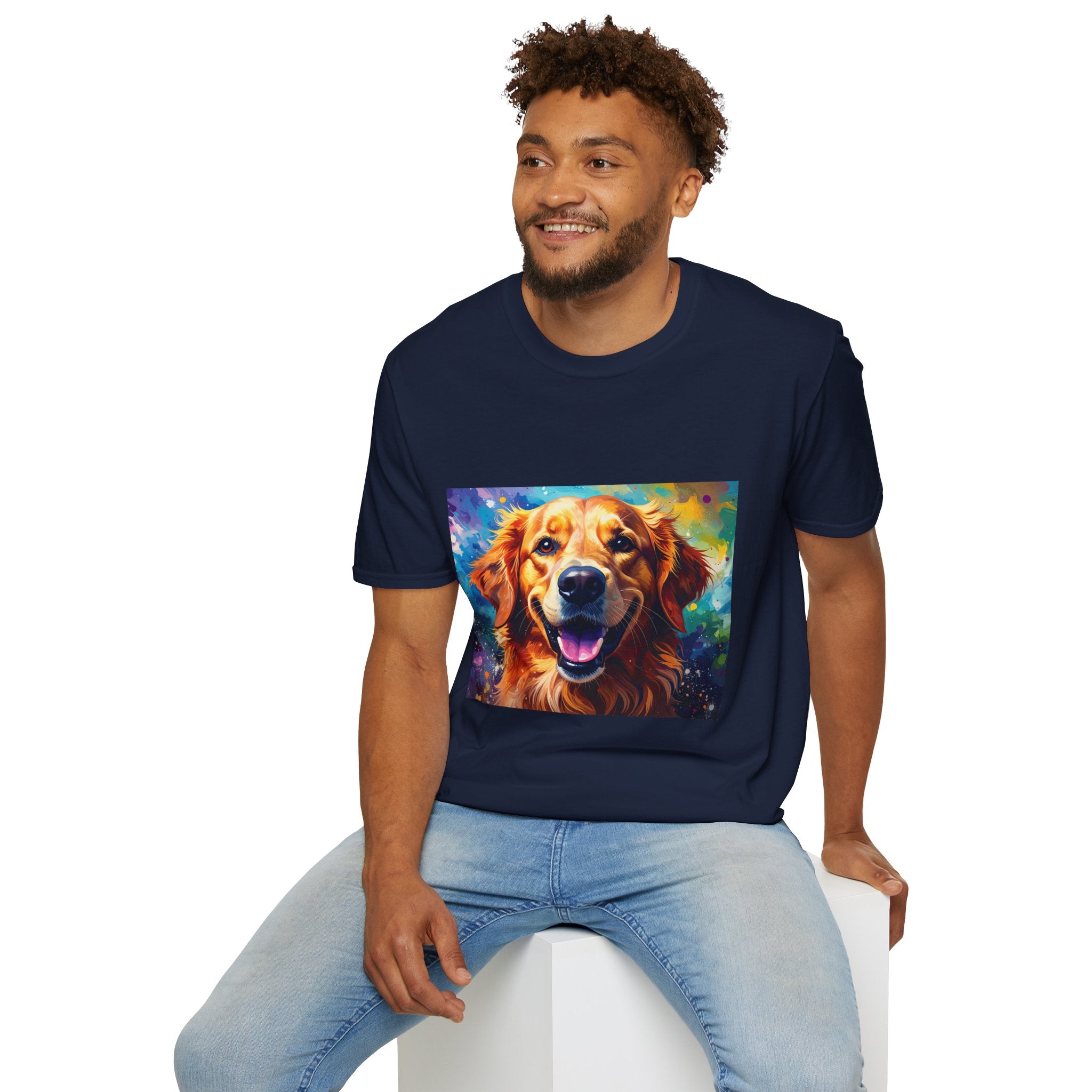Golden Retriever Pop Art T-Shirt — Colorful Happy Dog Tee