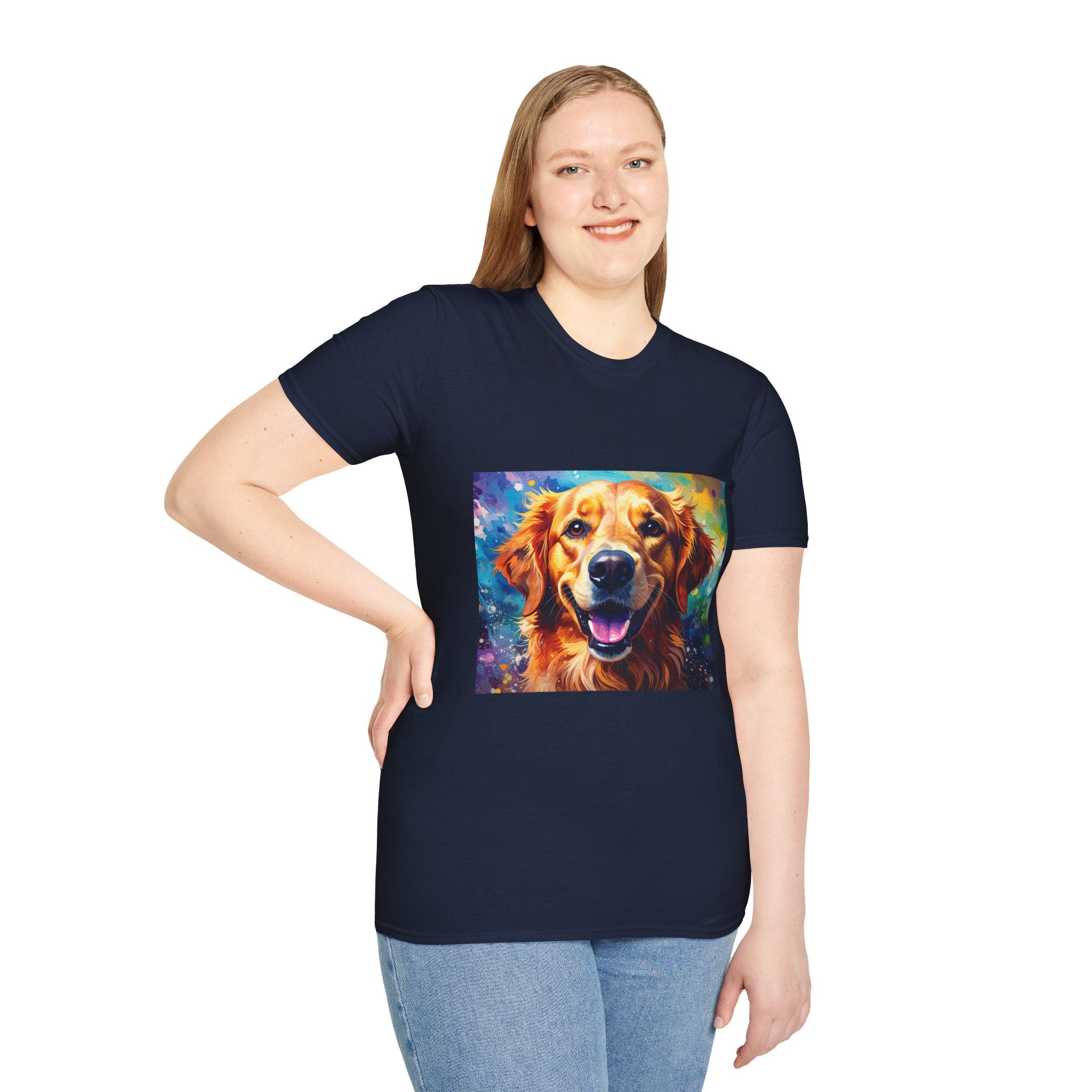 Golden Retriever Pop Art T-Shirt — Colorful Happy Dog Tee