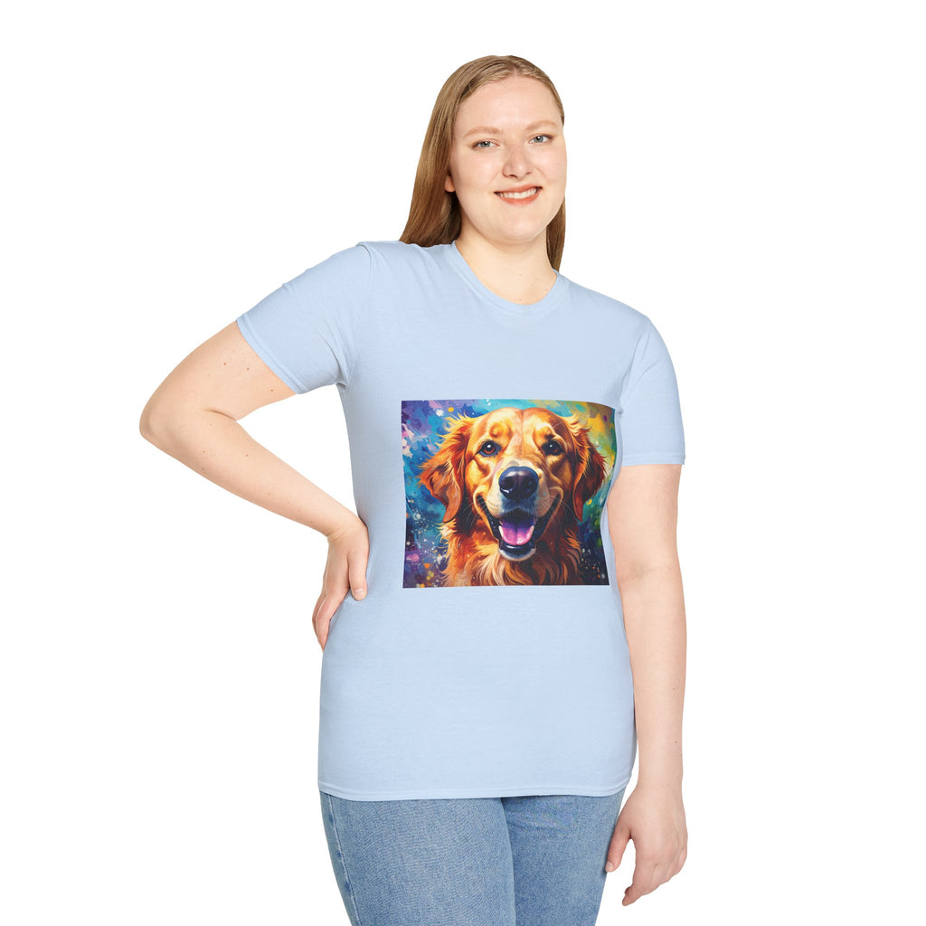 Golden Retriever Pop Art T-Shirt — Colorful Happy Dog Tee