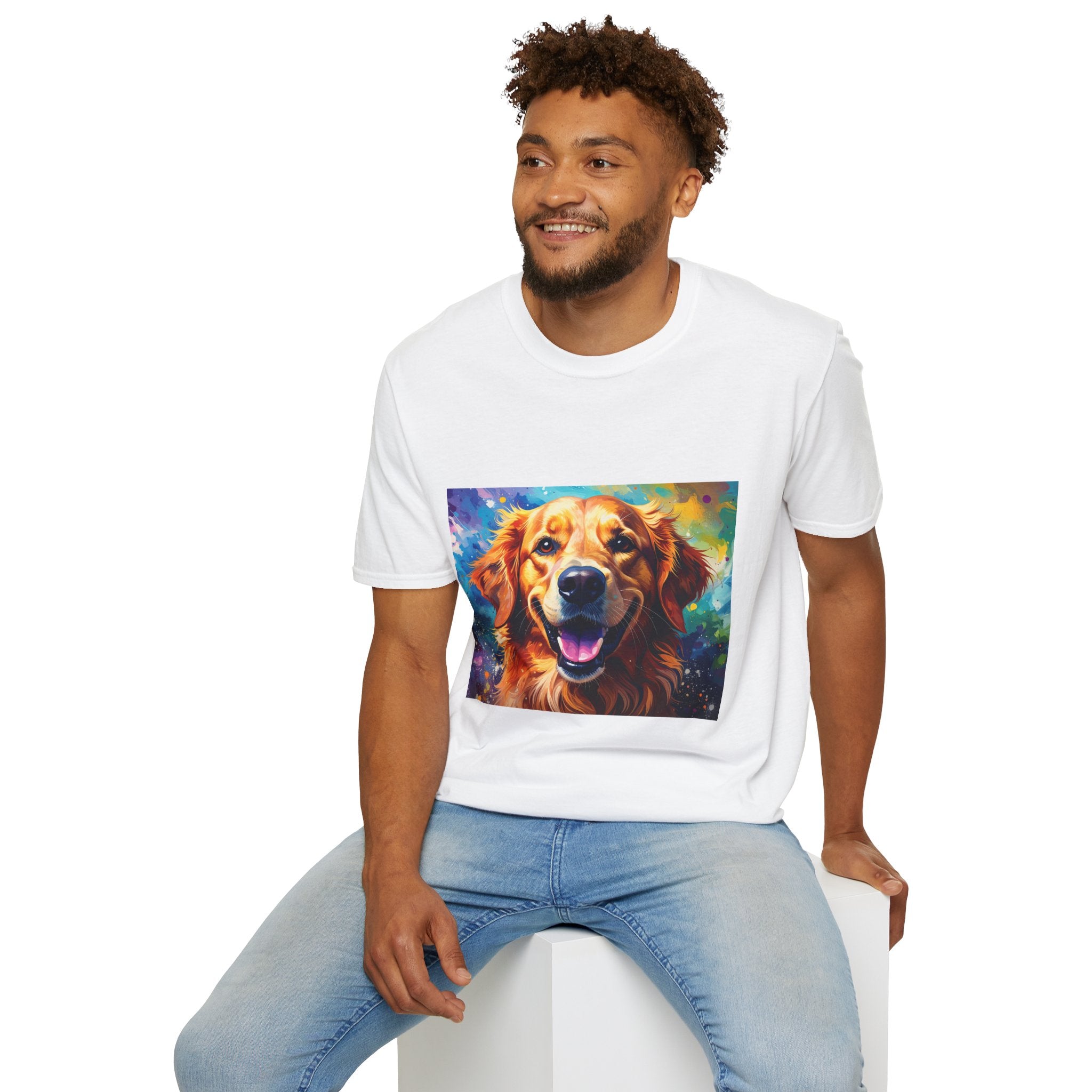 Golden Retriever Pop Art T-Shirt — Colorful Happy Dog Tee