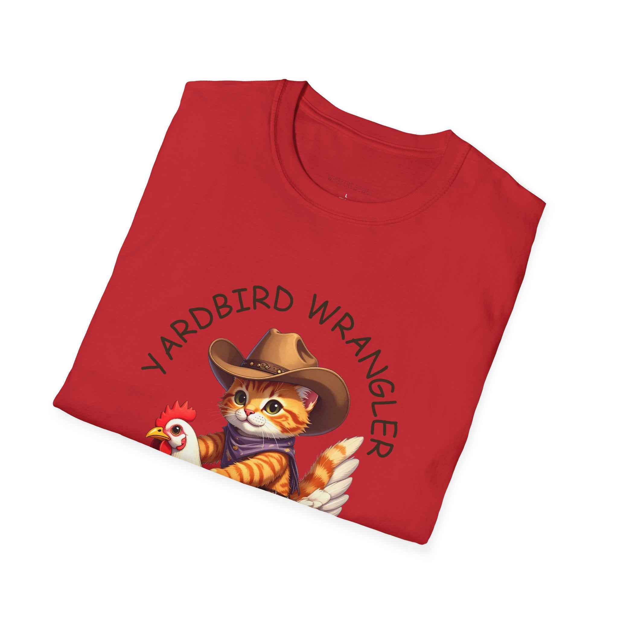 Chicken Wrangler T-Shirt — Cute Cowboy Cat Riding Chicken Graphic Tee