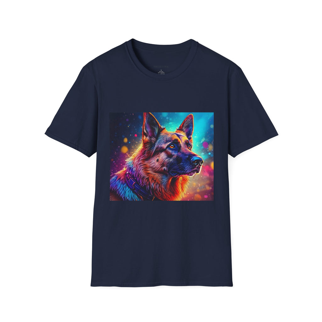 Neon German Shepherd T-Shirt — Colorful Pop Art Dog Tee